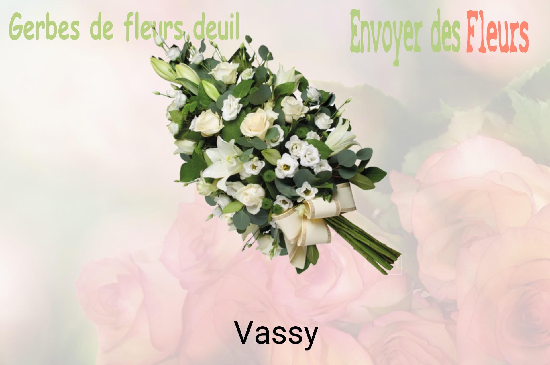 Gerbe de fleurs de deuil livrée à Vassy